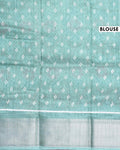 Elegant Dola Silk Saree with Pochampally Inspired Body and a Rich Zari Border - Green-Blouse