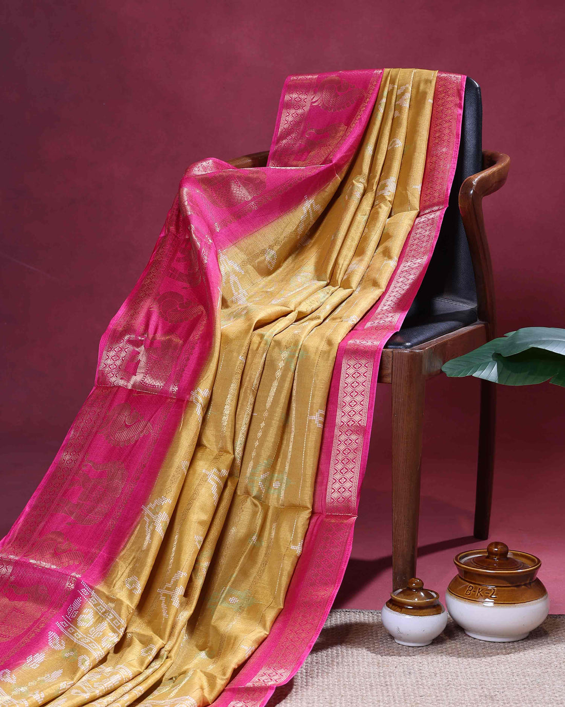 Elegant Dola Silk Saree with Rich Zari Border along with Traditional Woven Motifs - Yellow