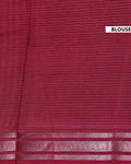 Elegant Dola Silk Saree with Silver Striped Body and a Rich Zari Border - Light Red-Blouse