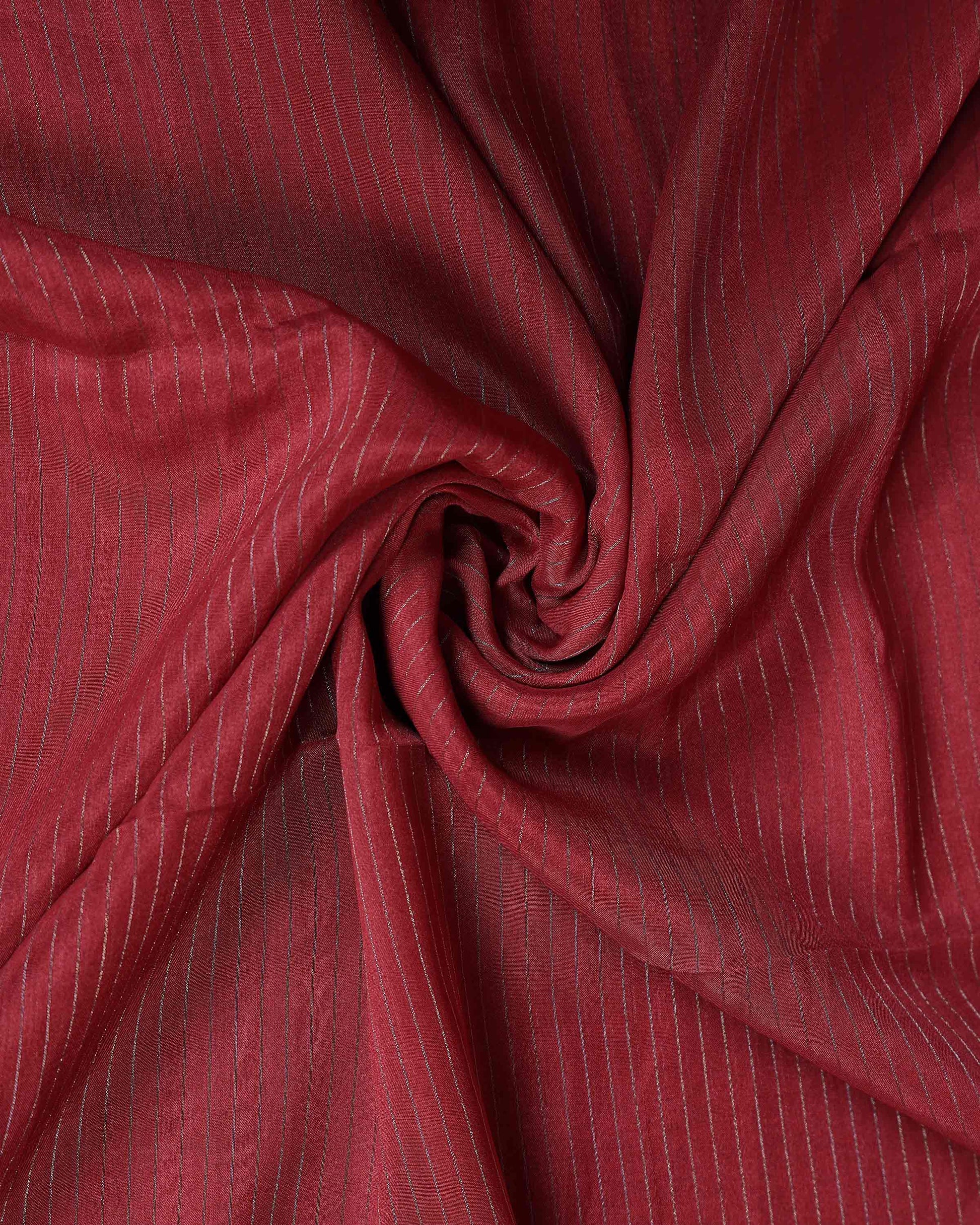 Elegant Dola Silk Saree with Silver Striped Body and a Rich Zari Border - Light Red-Close Up