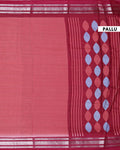 Elegant Dola Silk Saree with Silver Striped Body and a Rich Zari Border - Light Red-Pallu