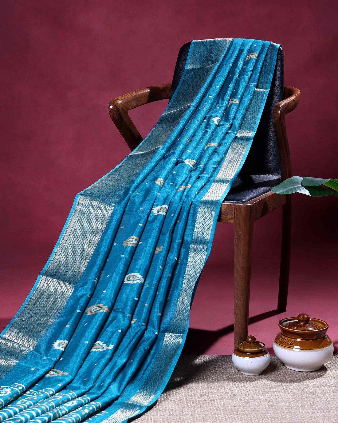 Elegant Dola Silk Saree with Subtle Traditional Butta Motifs and Rich Zari Woven Border - Blue
