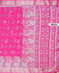 Elegant Dola Silk Saree with Traditional Paisley and Geometric Woven Motifs & Rich Ornate Zari Border - Pink-Pallu