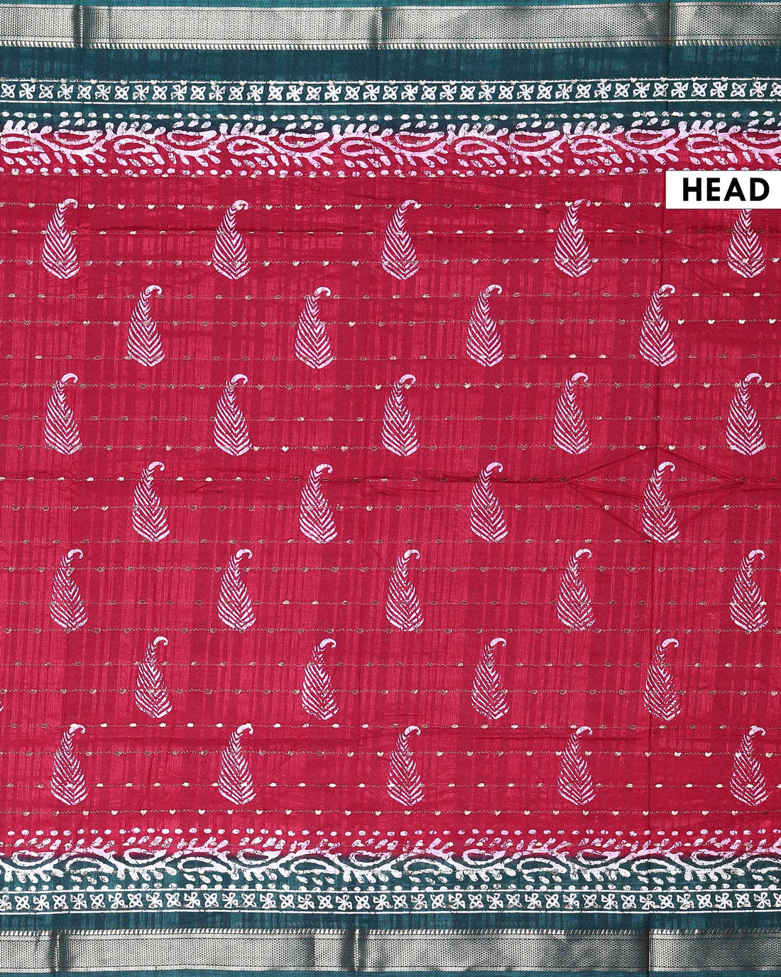 Elegant Dola Silk Saree with Traditional Woven Border & Paisley Motif Design - Red