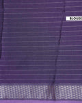 Elegant Dola Silk Saree with Vertical Stripes Intricate Floral Butta Motifs and Traditional Zari Woven Border - Purple-Blouse