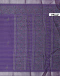 Elegant Dola Silk Saree with Vertical Stripes Intricate Floral Butta Motifs and Traditional Zari Woven Border - Purple-Pallu