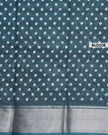 Elegant Dola Silk Saree with Woven Floral Butta Motifs Dotted Weave and Traditional Zari Border - Dark Green-Blouse