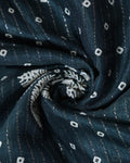 Elegant Dola Silk Saree with Woven Floral Butta Motifs Dotted Weave and Traditional Zari Border - Dark Green-Close Up