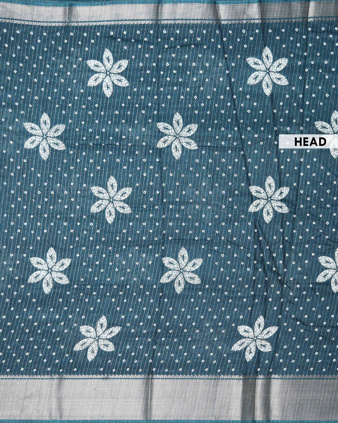 Elegant Dola Silk Saree with Woven Floral Butta Motifs Dotted Weave and Traditional Zari Border - Dark Green