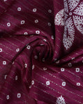 Elegant Dola Silk Saree with Woven Floral Butta Motifs Dotted Weave and Traditional Zari Border - Purple-Close Up