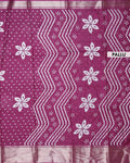 Elegant Dola Silk Saree with Woven Floral Butta Motifs Dotted Weave and Traditional Zari Border - Purple-Pallu