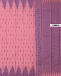 Elegant Elampillai Handloom Silk Cotton Saree with Traditional Ikkat Weave - Pink