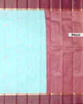Elegant Elampillai Handloom Silk Cotton Saree with Traditional Korvai Contrast Zari Border - Sky Blue