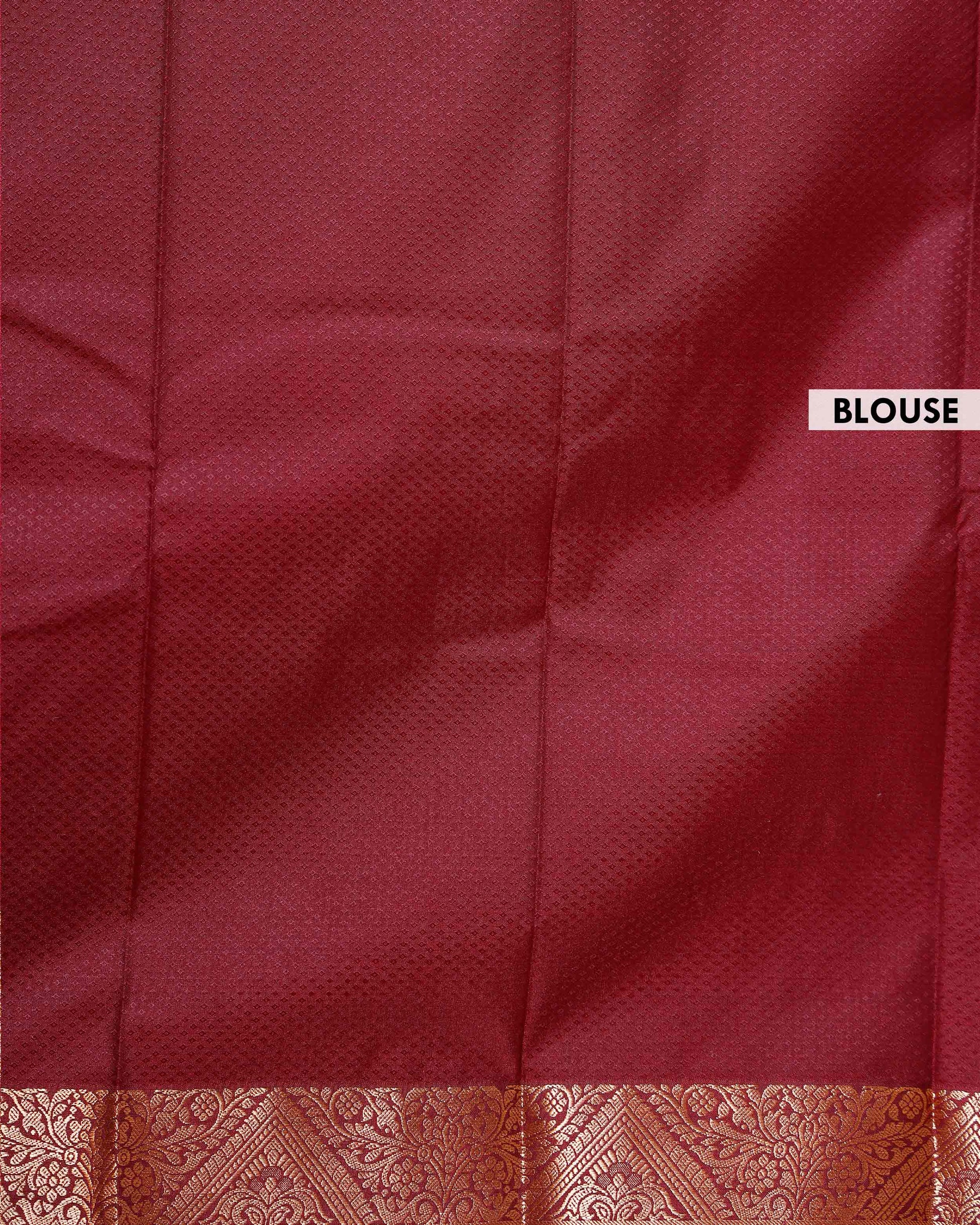 Elegant Elampillai Handloom Silk Cotton Saree with Traditional Zari Border - Blue-Blouse