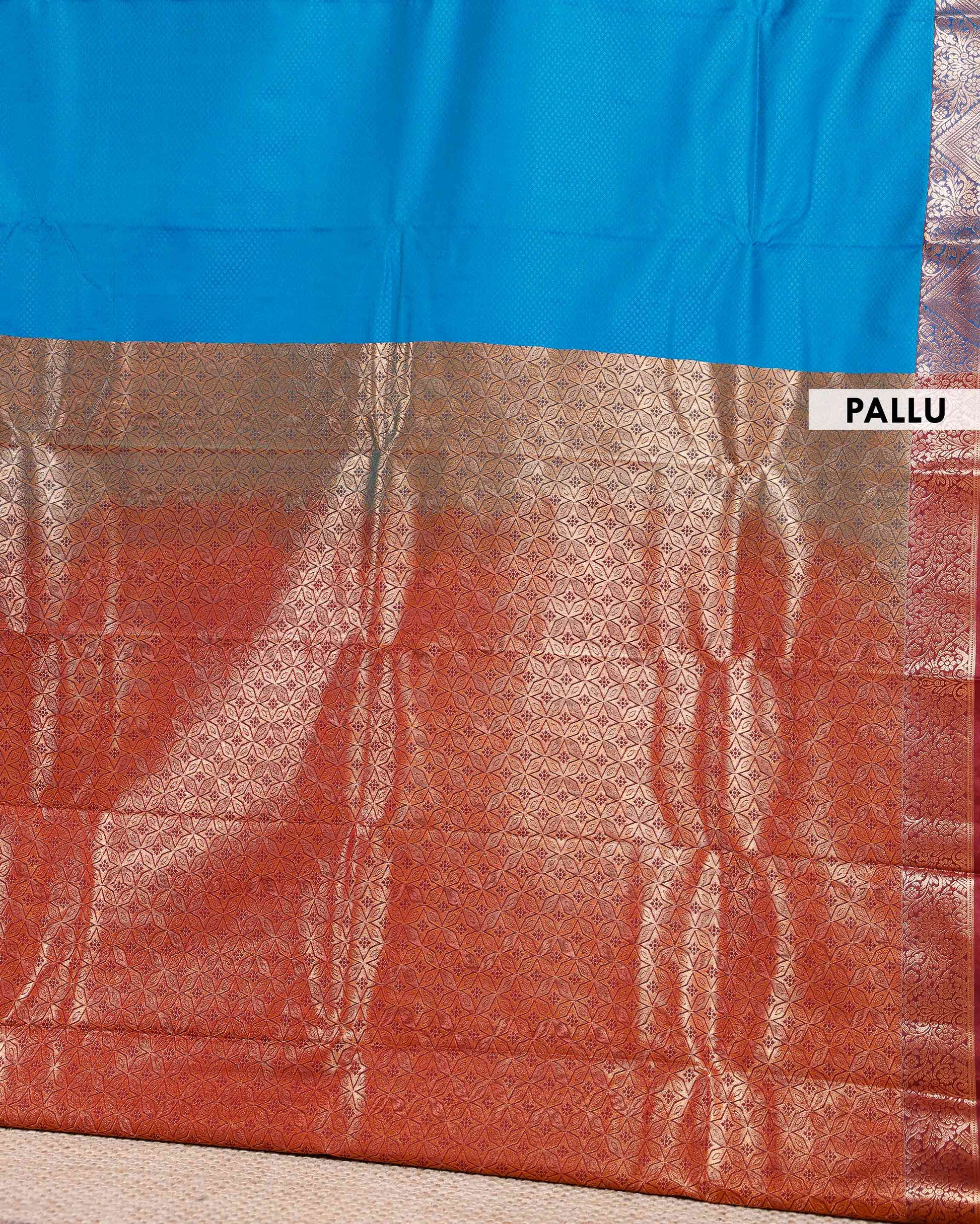 Elegant Elampillai Handloom Silk Cotton Saree with Traditional Zari Border - Blue-pallu