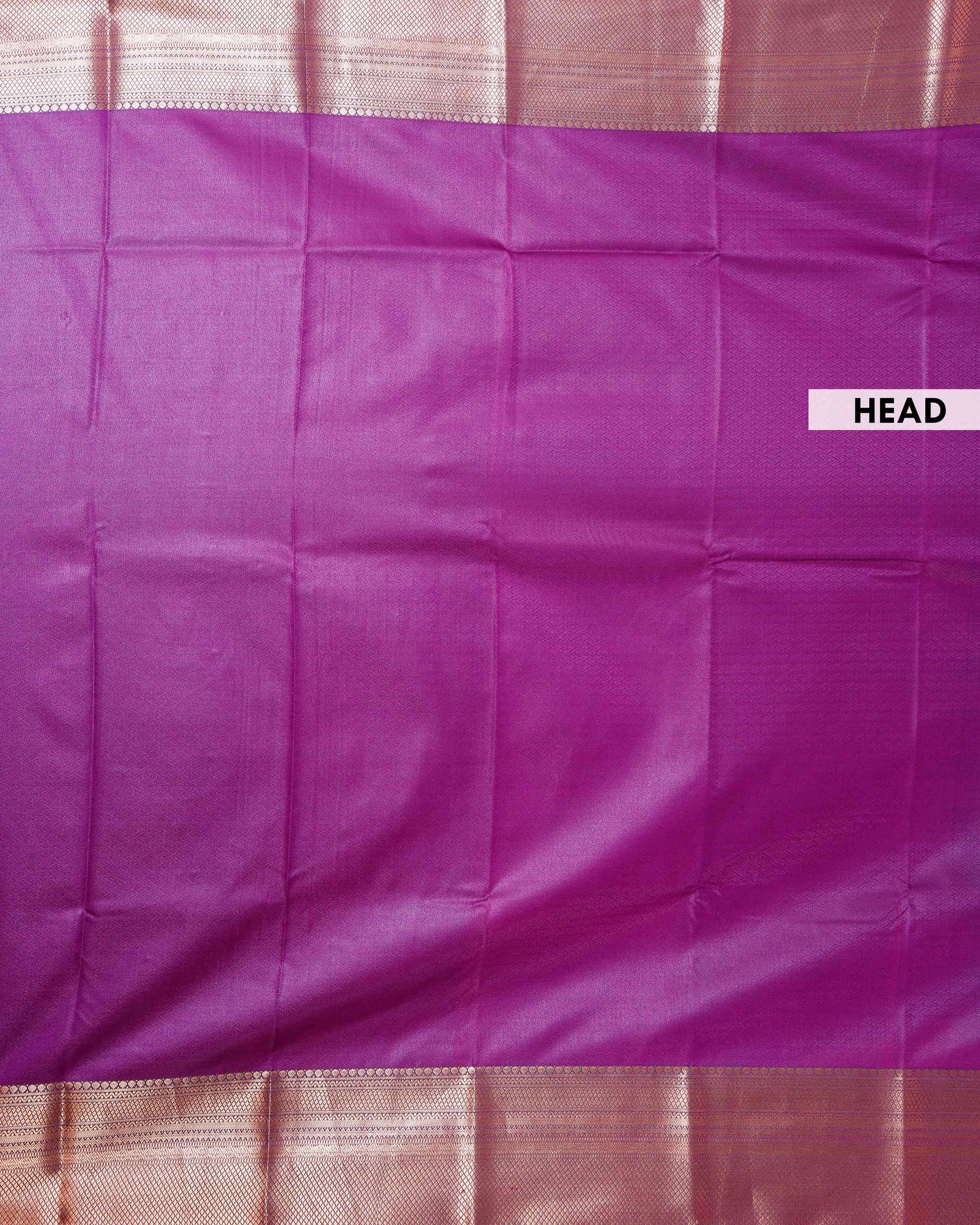 Elegant Elampillai Handloom Silk Cotton Saree with Zari Border - Purple-Head