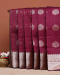 Elegant Elampillai Silk Cotton Saree with Elegant Vertical Stripes and Woven Zari Designs - Maroon