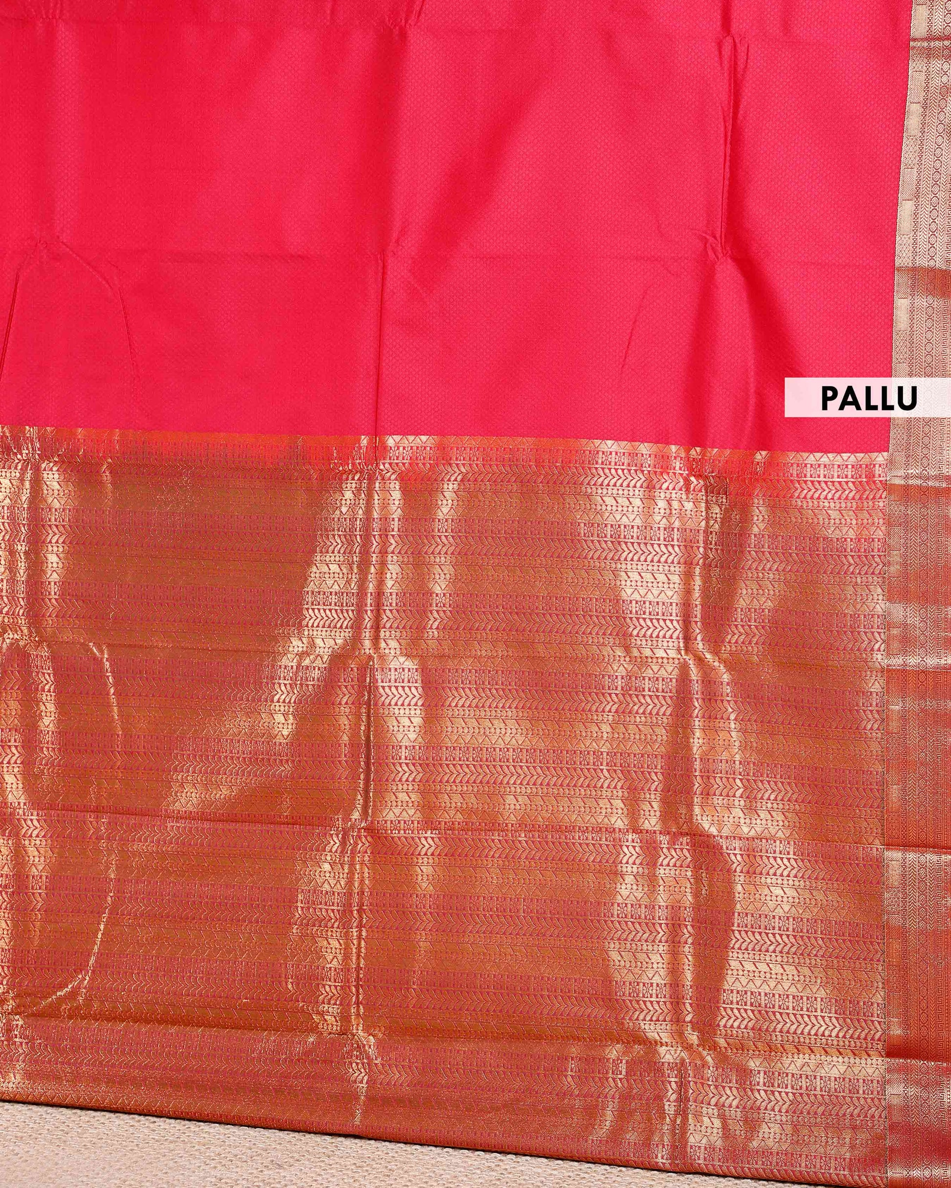 Elegant Elampillai Silk Cotton Saree with Intricate Zari Border Weave - Red-main-pallu