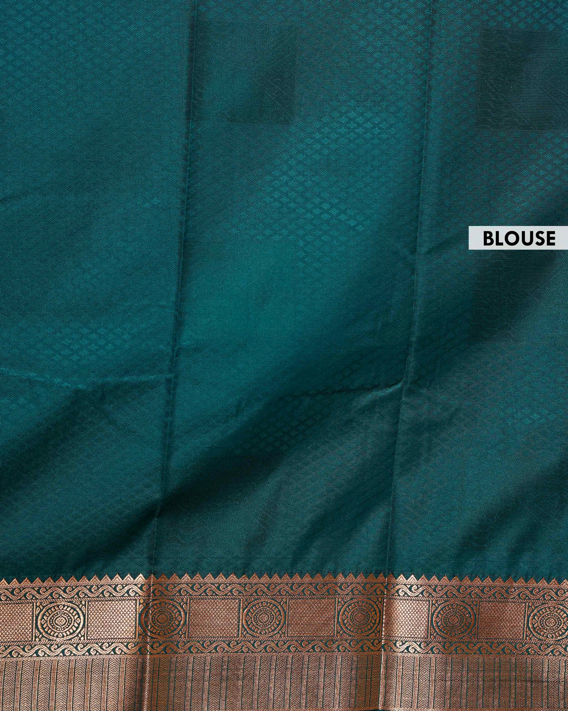 Elegant Elampillai Silk Cotton Saree with Traditional Zari Border and Motif Weave - Purple-Blouse