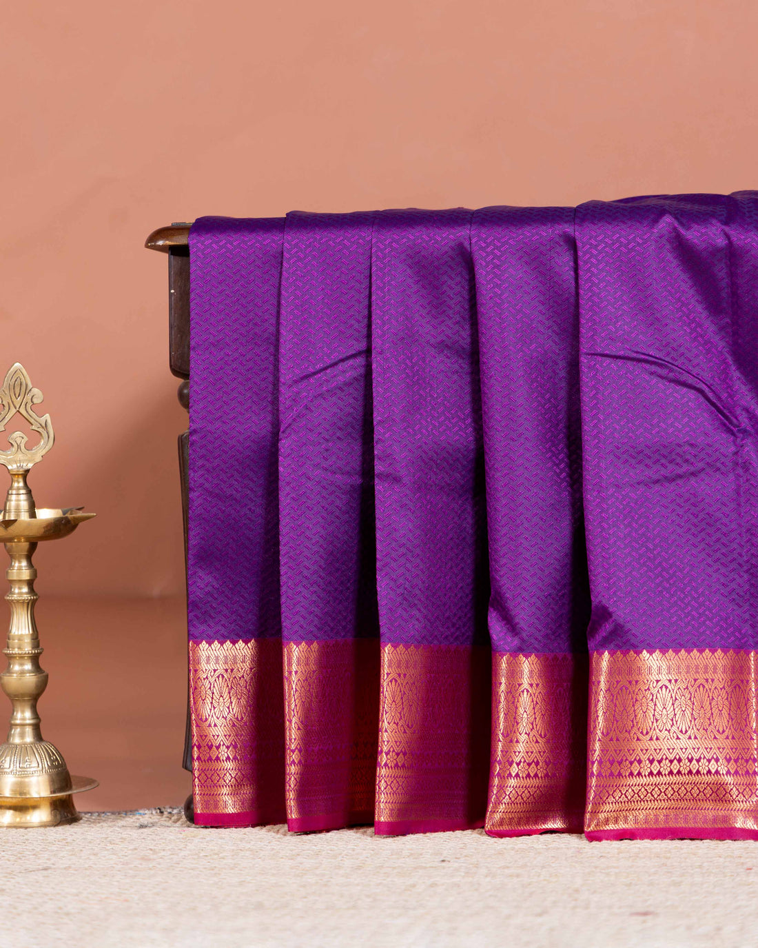 Elegant Elampillai Silk Cotton Saree with Traditional Zari Border and Pallu - Purple