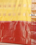 Elegant Elampillai Silk Cotton Saree with Traditional Zari Weave & Intricate Motifs - Yellow-pallu