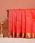 Elegant Elampillai Silk Cotton Saree with Traditional Zari Weave and Intricate Border - Orange
