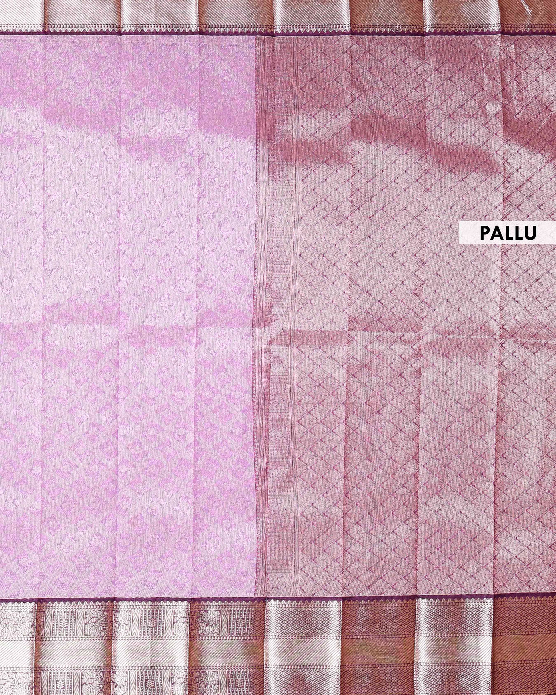 Elegant Elampillai Silk Cotton Saree with Traditional Zari Weave and Intricate Motifs - Purple