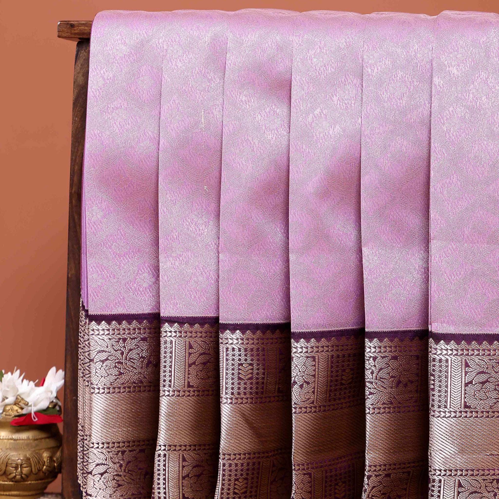 Elegant Elampillai Silk Cotton Saree with Traditional Zari Weave and Intricate Motifs - Purple