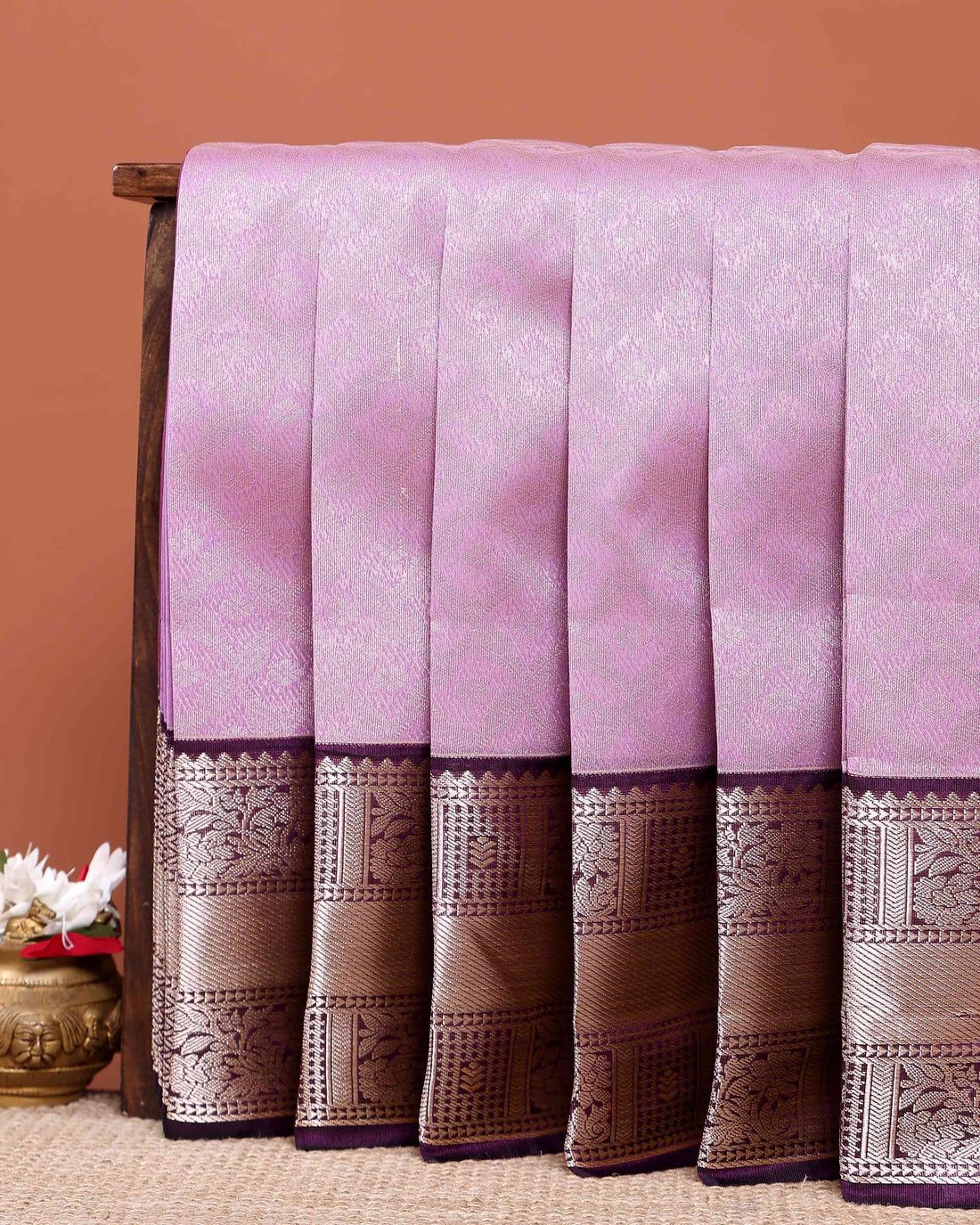 Elegant Elampillai Silk Cotton Saree with Traditional Zari Weave and Intricate Motifs - Purple