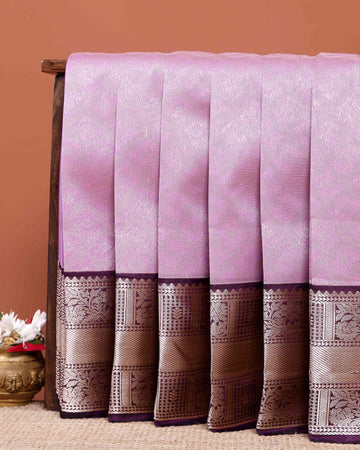 Elegant Elampillai Silk Cotton Saree with Traditional Zari Weave and Intricate Motifs - Purple