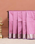 Elegant Elampillai Silk Cotton Saree with Zari Border and Butta Weave - Pink
