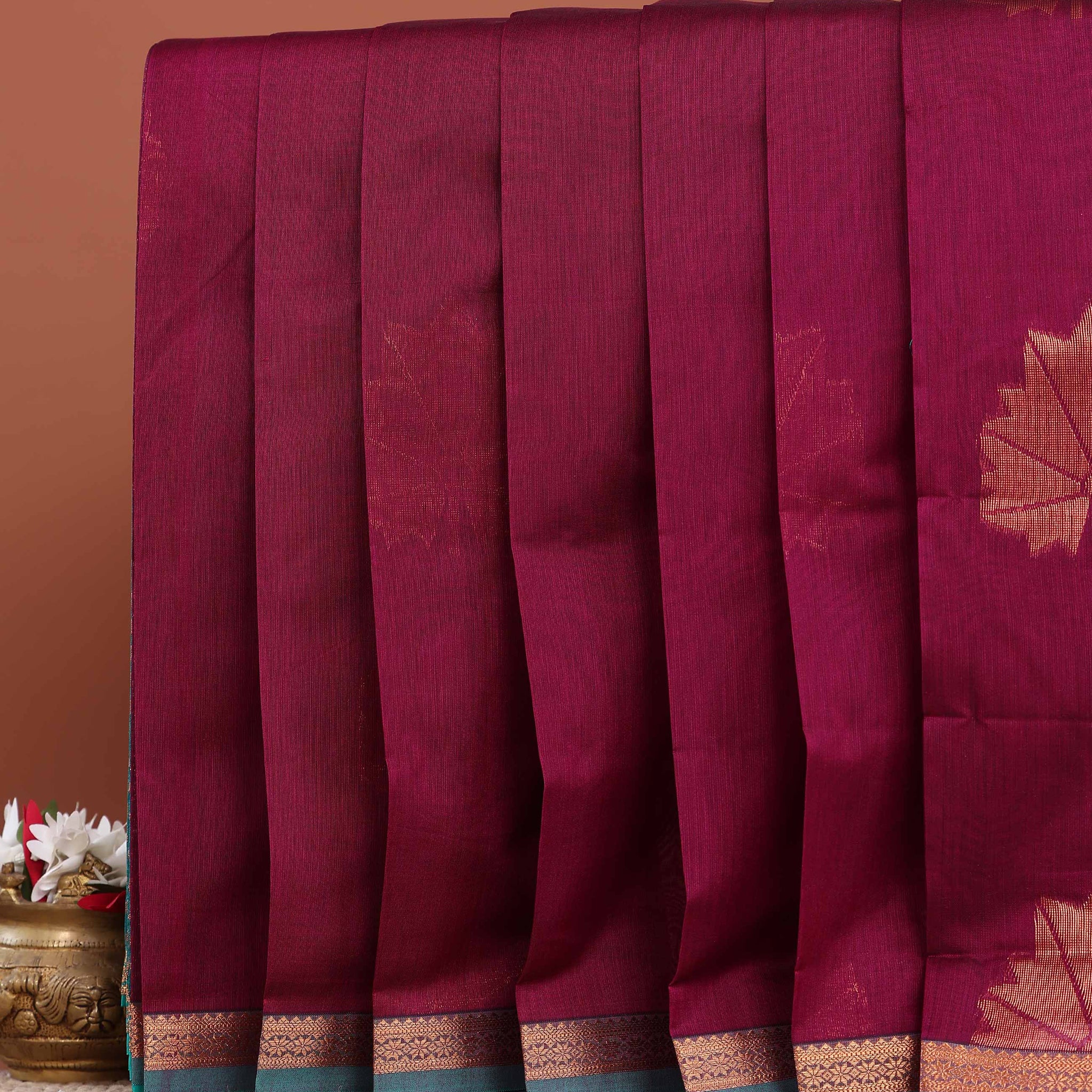 Elegant Elampillai Silk Cotton Saree with Zari Woven Border and Ornate Pallu Motifs - Purple