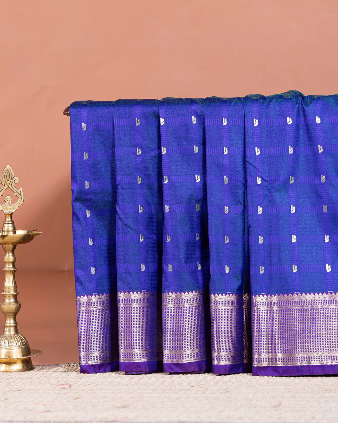 Elegant Elampillai Silk Cotton Saree with Zari Woven Borders and Buttas - Blue