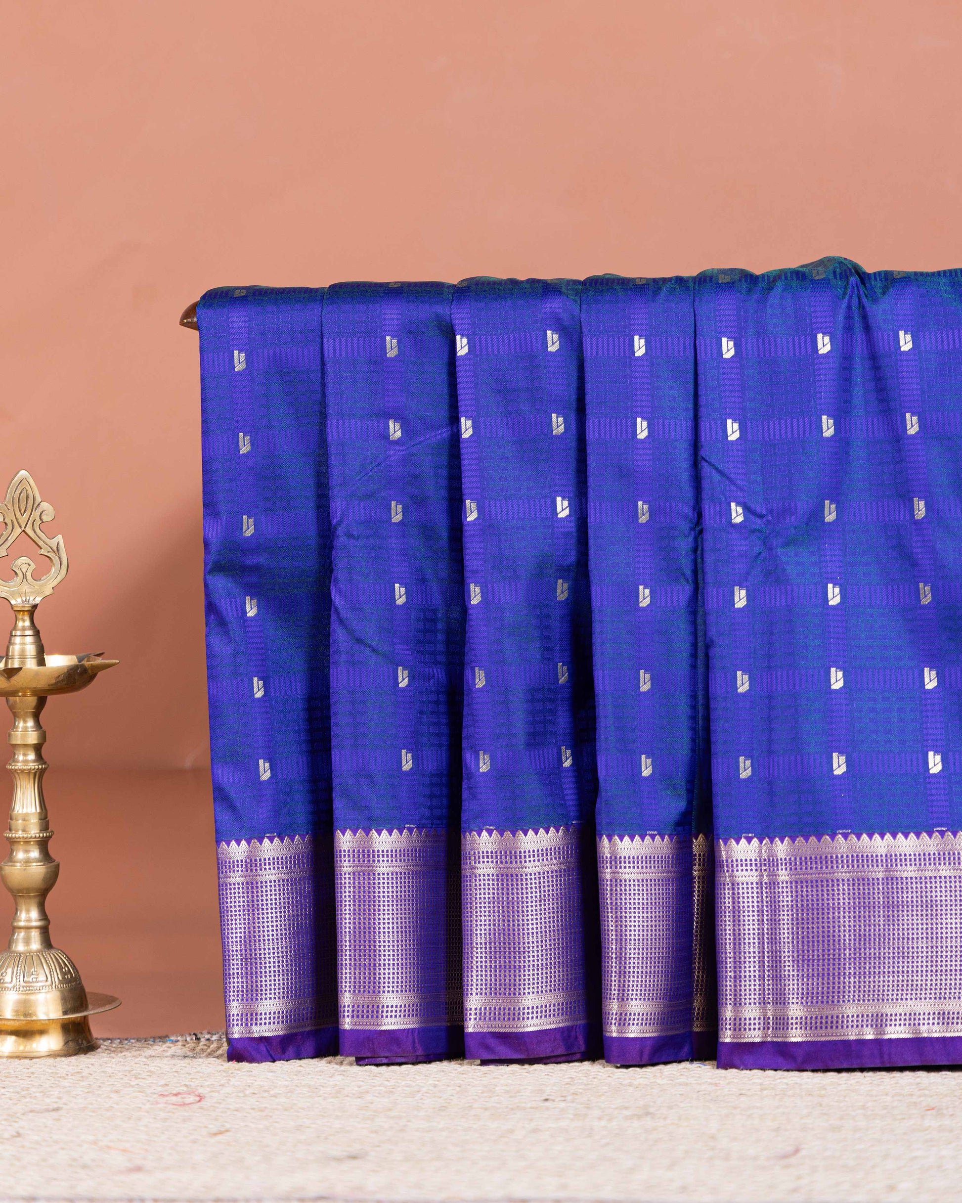 Elegant Elampillai Silk Cotton Saree with Zari Woven Borders and Buttas - Blue