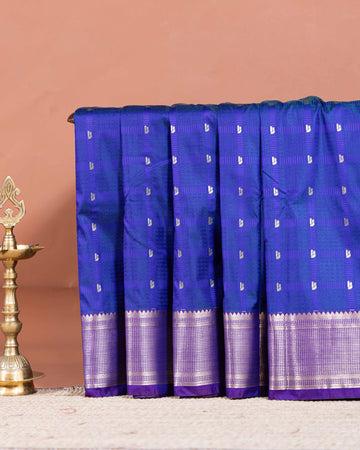 Elegant Elampillai Silk Cotton Saree with Zari Woven Borders and Buttas - Blue
