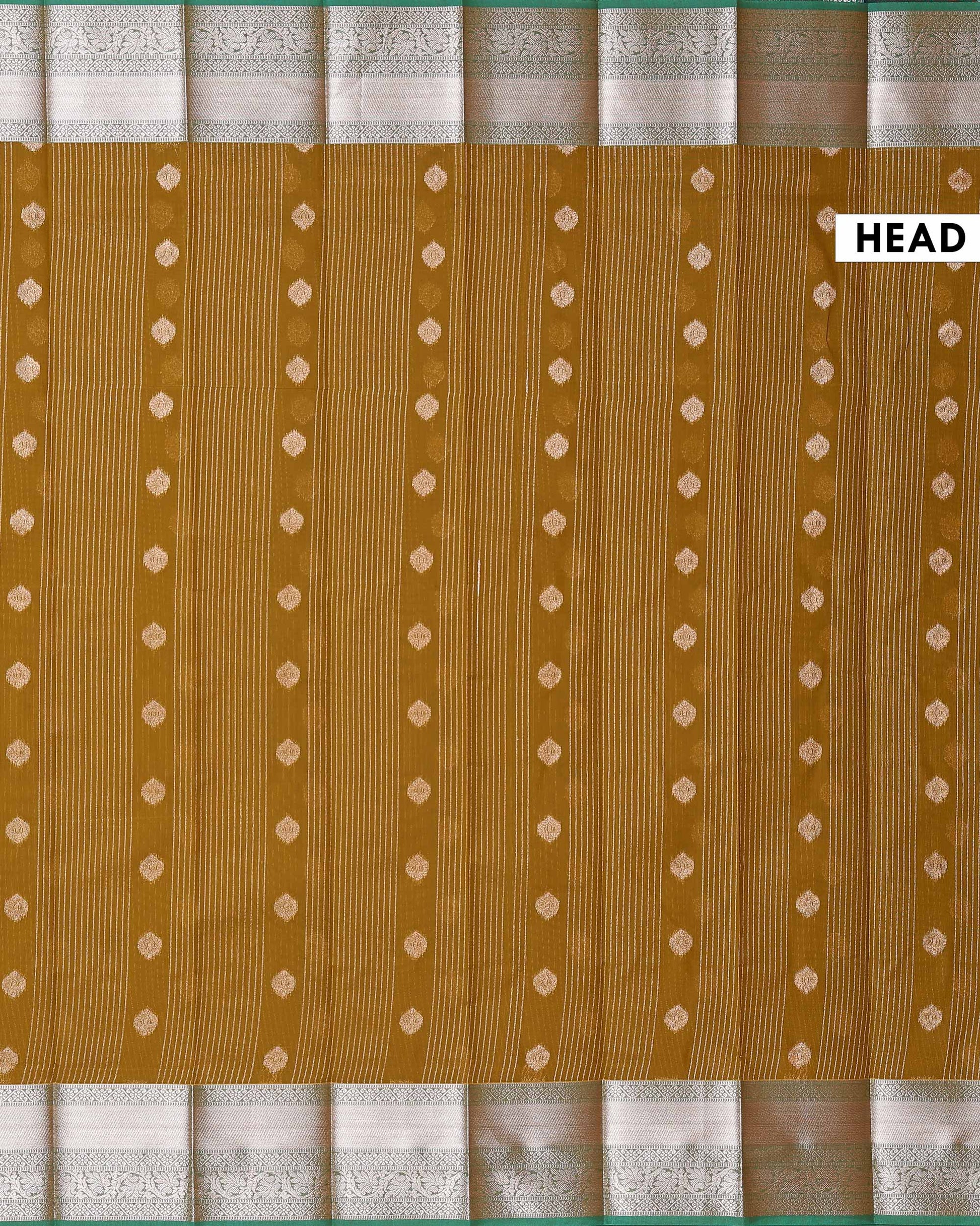 Elegant Elampillai  Silk Cotton Weave Saree Adorned with Geometric and Floral Border Motifs - Olive Green 