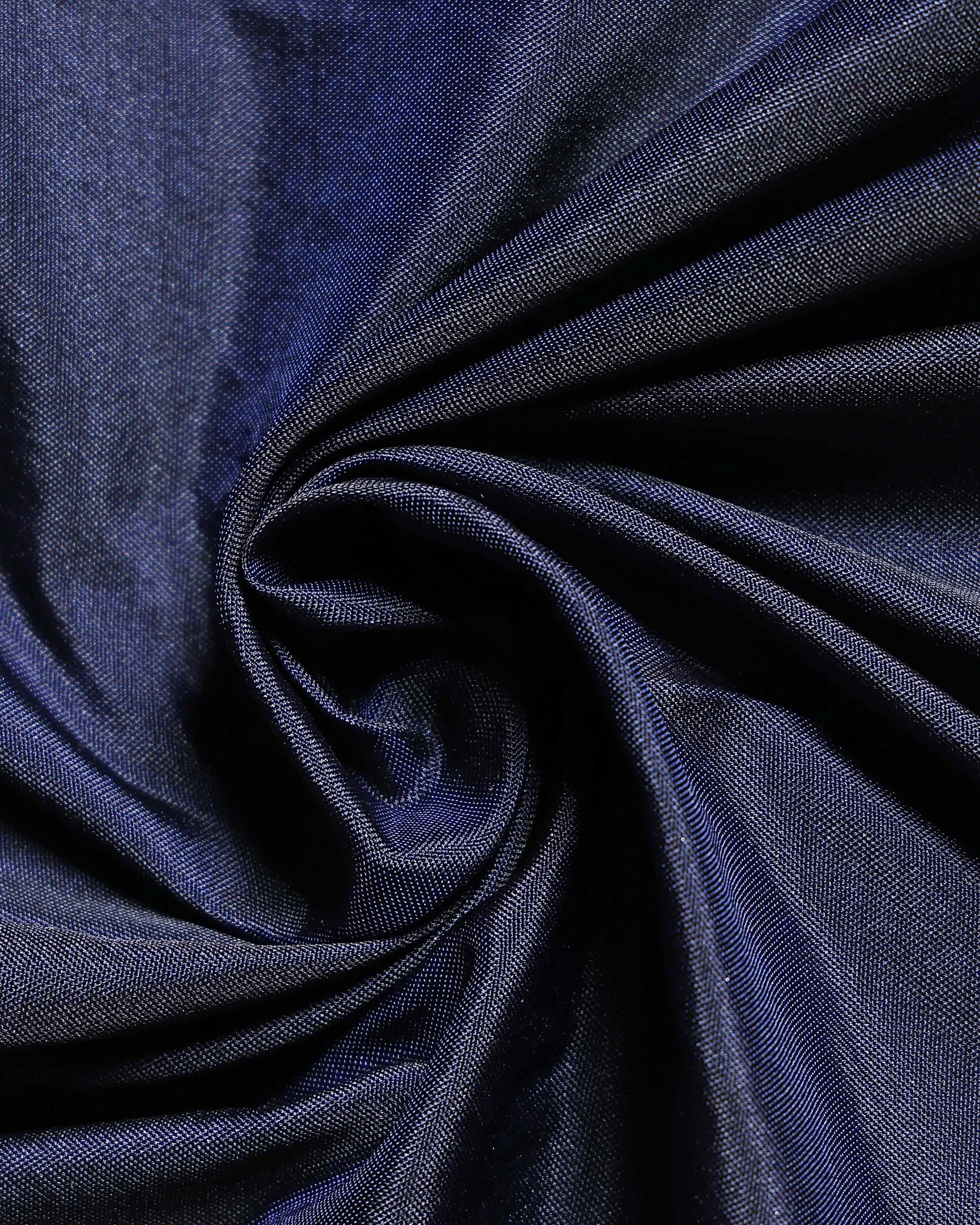 Elegant Embroidered Designer Blouse Material with Intricate Bead and Thread Work - Navy Blue-Close