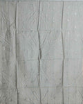 Elegant Embroidered Women’s Dupatta with Delicate Vertical Motif Pattern - Light Grey-Full Image