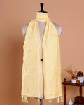 Elegant Embroidered Women’s Dupatta with Delicate Vertical Motif Pattern - Light Yellow
