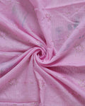 Elegant Embroidered Women’s Dupatta with Delicate Vertical Motif Pattern - Pink-Close Up