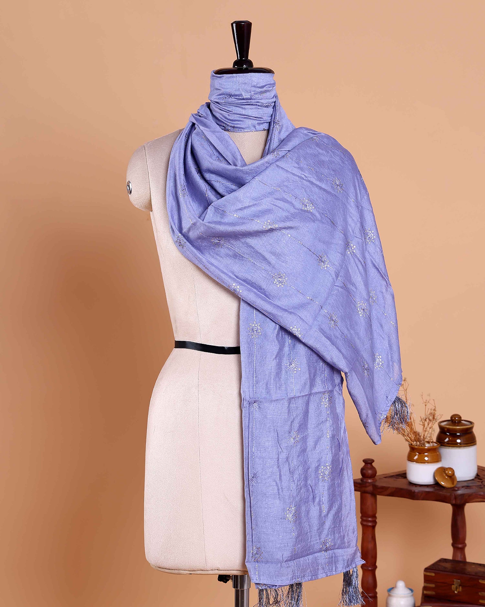 Elegant Embroidered Women’s Dupatta with Delicate Vertical Motif Pattern 
