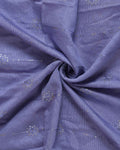 Elegant Embroidered Women’s Dupatta with Delicate Vertical Motif Pattern - Purple Close Up