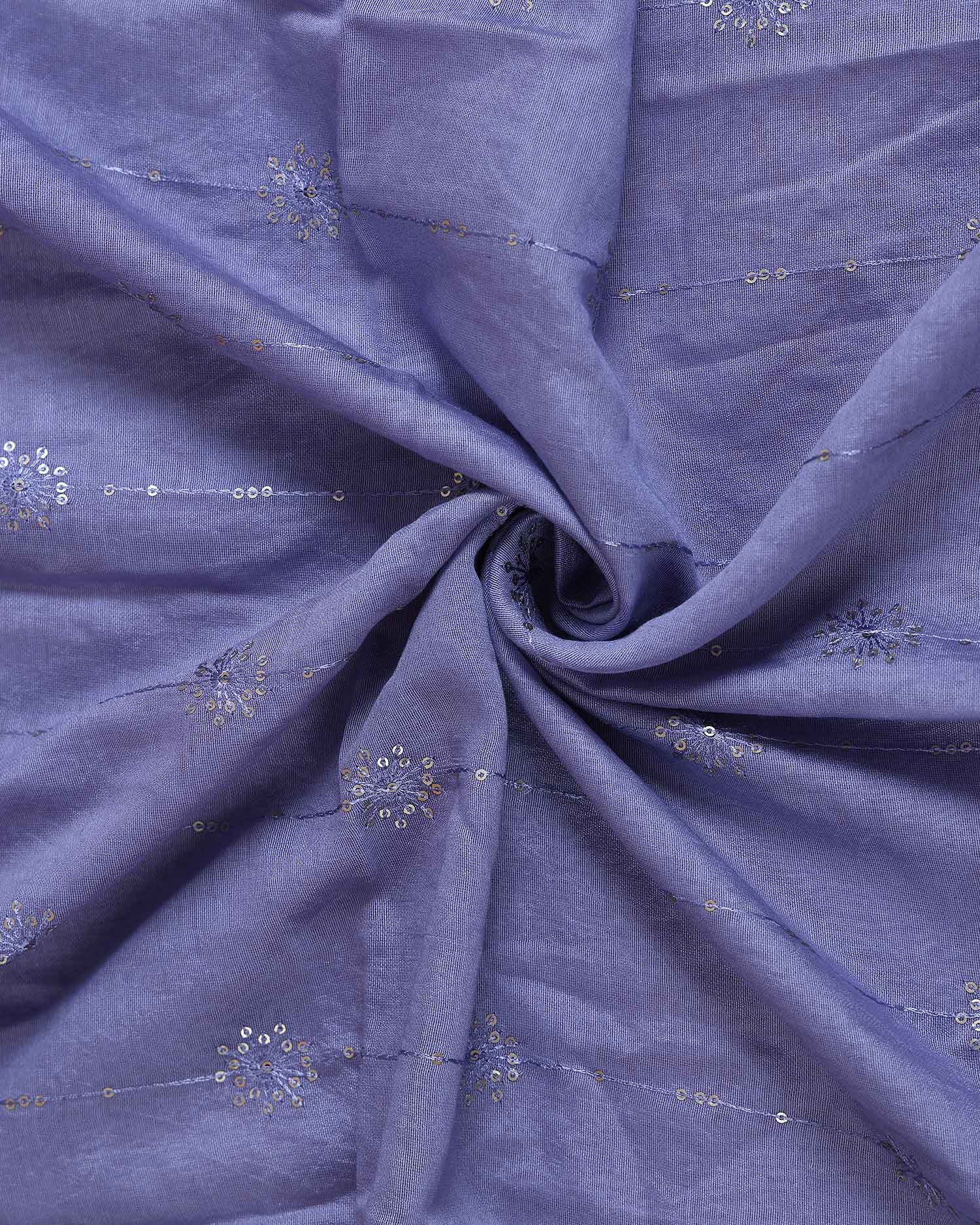 Elegant Embroidered Women’s Dupatta with Delicate Vertical Motif Pattern - Purple Close Up