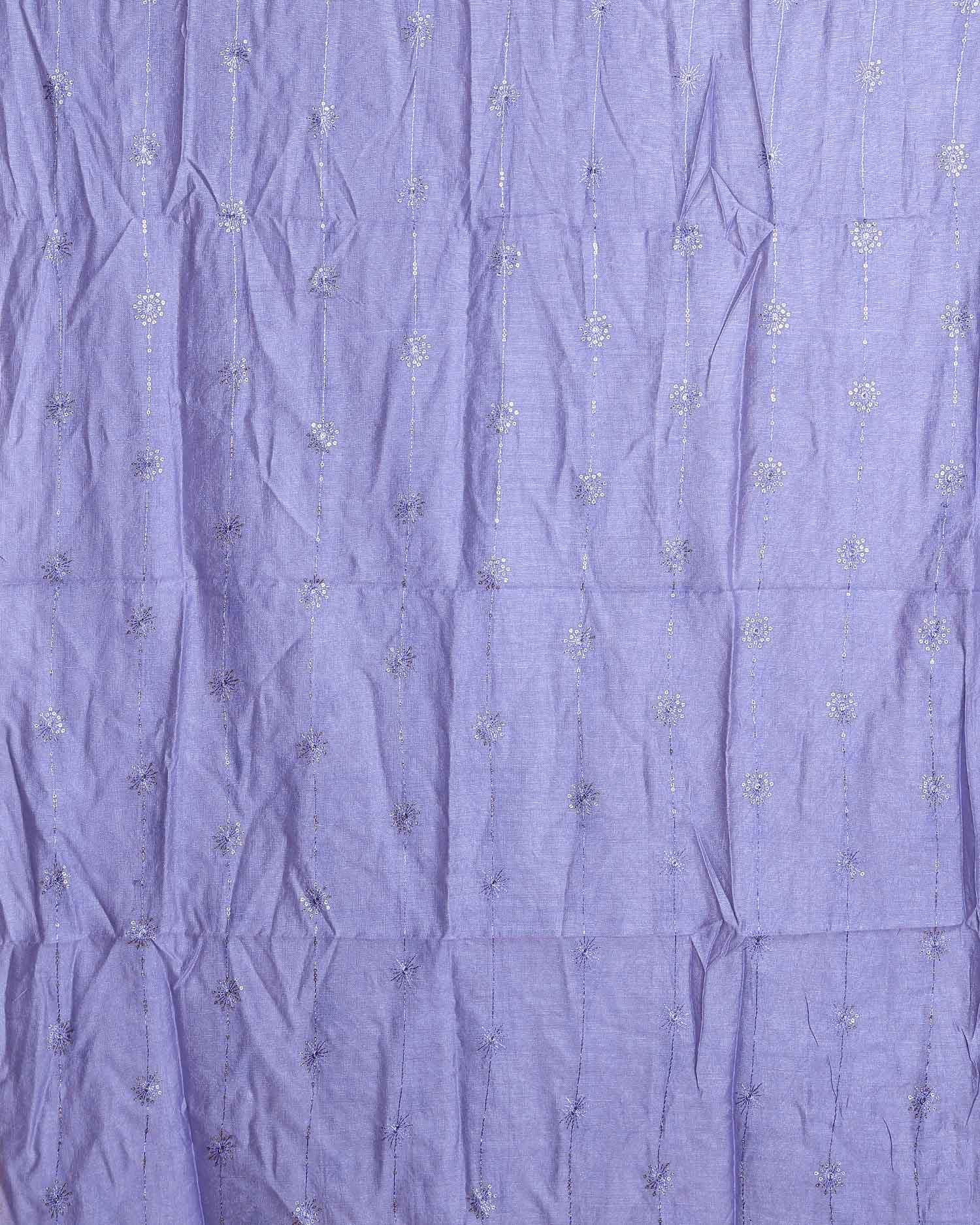 Elegant Embroidered Women’s Dupatta with Delicate Vertical Motif Pattern - Purple Full Image