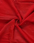 Elegant Embroidered Women’s Dupatta with Delicate Vertical Motif Pattern - Red-Close Up