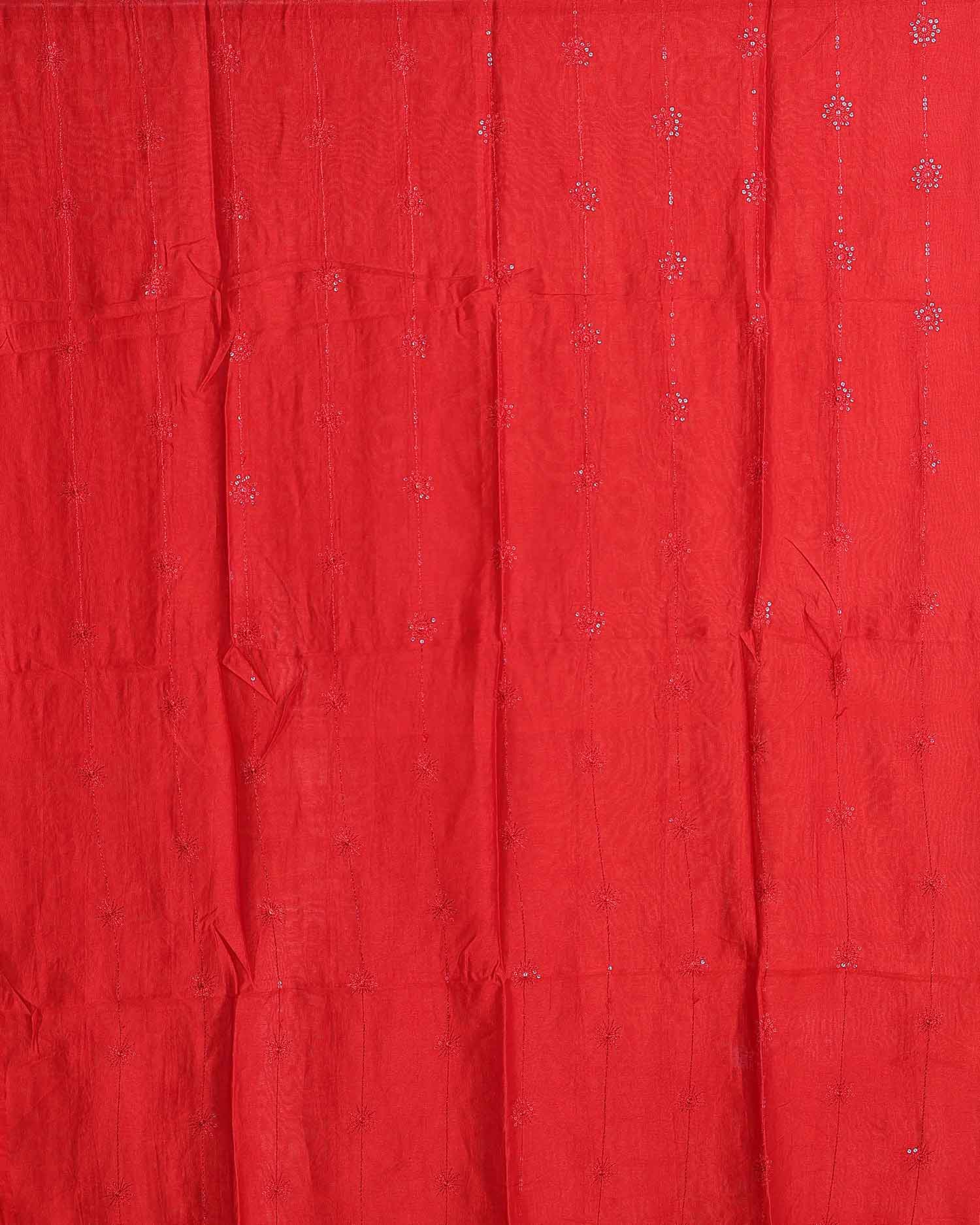 Elegant Embroidered Women’s Dupatta with Delicate Vertical Motif Pattern - Red-Full Image