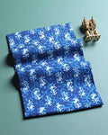 Elegant Ethnic Motif Print Unstitched Blouse Material - Blue