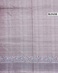 Elegant Floral Buti Semi Tussar Saree with Artistic Bird & Foliage Printed Border - Beige-Blouse