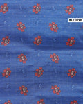 Elegant Floral Embroidered Semi Tussar Saree with All-Over Motifs - Blue