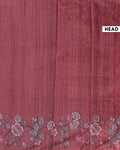 Elegant Floral Embroidered Semi Tussar Saree with All-Over Motifs - Maroon
